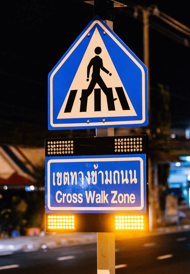 Cross Walk Zone Sign